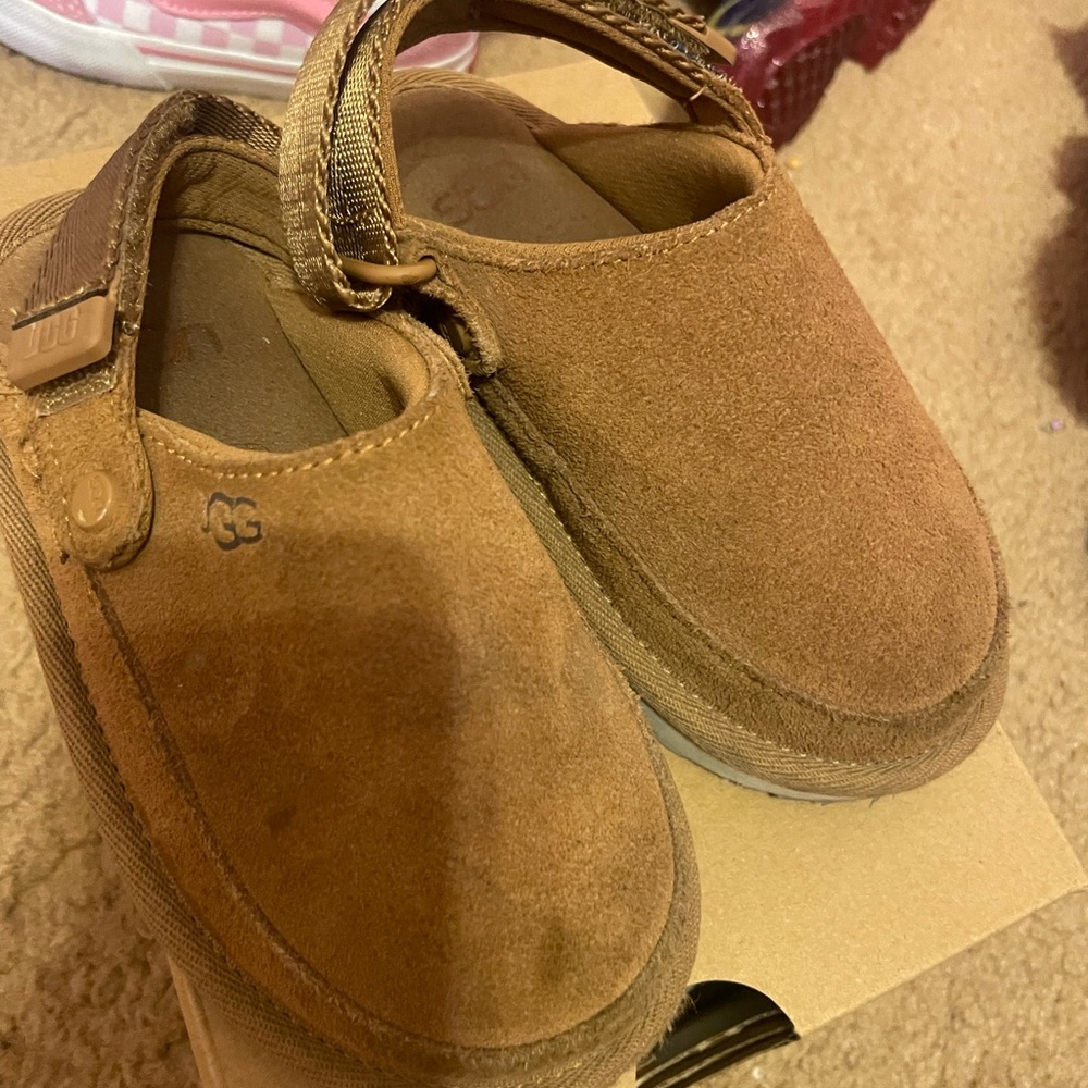 UGG Tan Suede Kids Slippers
